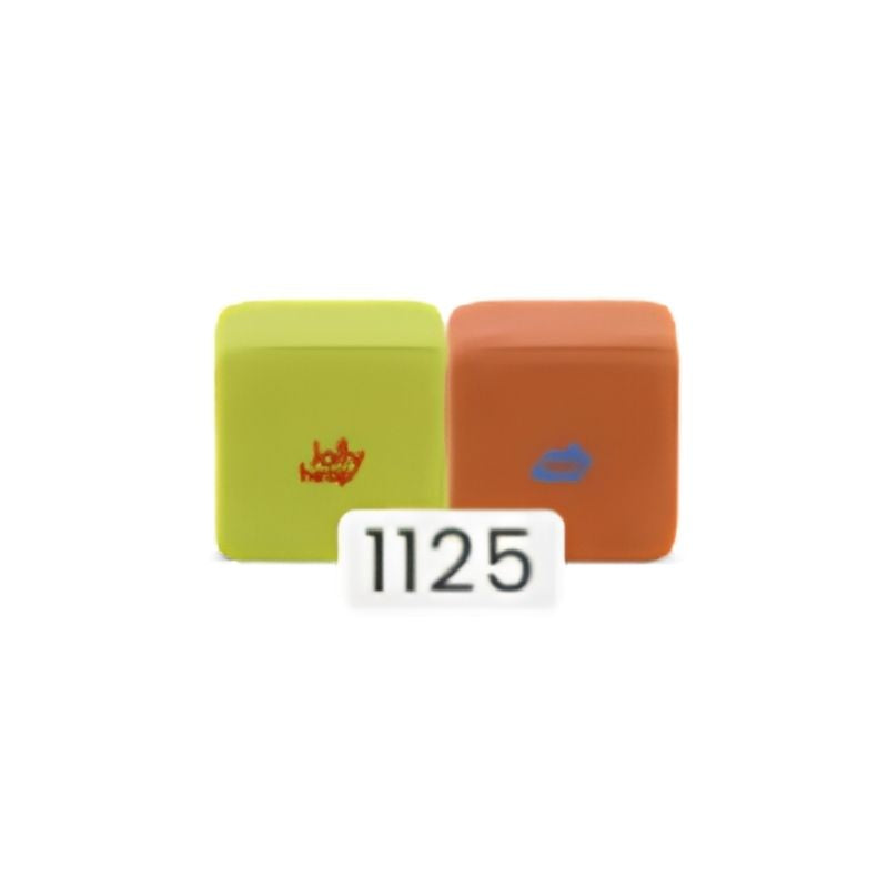 JollyHeap Pixi magnetic building blocks for toddlers shown in the lime green and orange colour combination, one of 36 available colour options