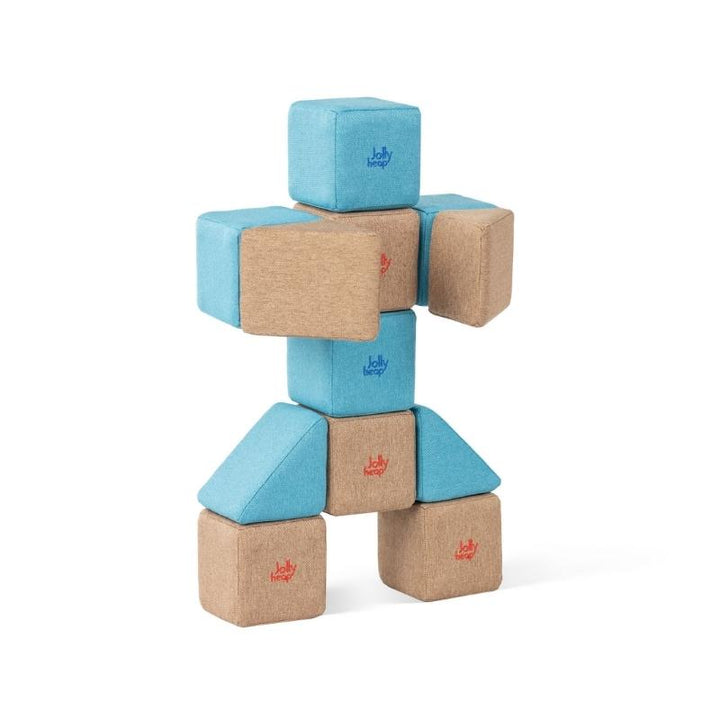 JollyHeap Pixi magnetic building blocks built into a standing humanoid robot shaped figure