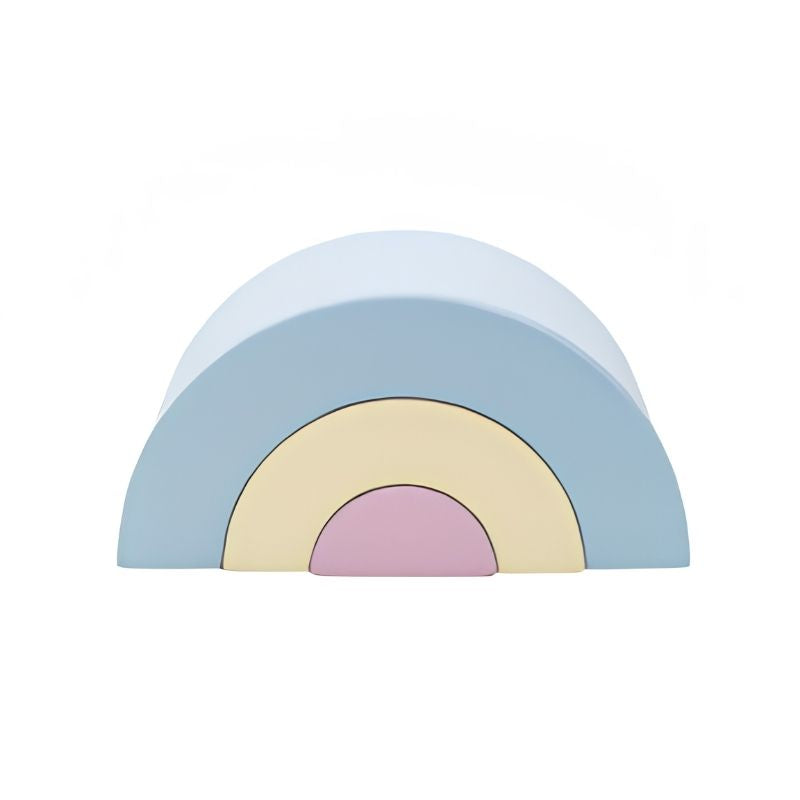 IGLU Rainbow Montessori Soft Play Set foam arch bridge in blue, yellow and pink for climbing and crawling