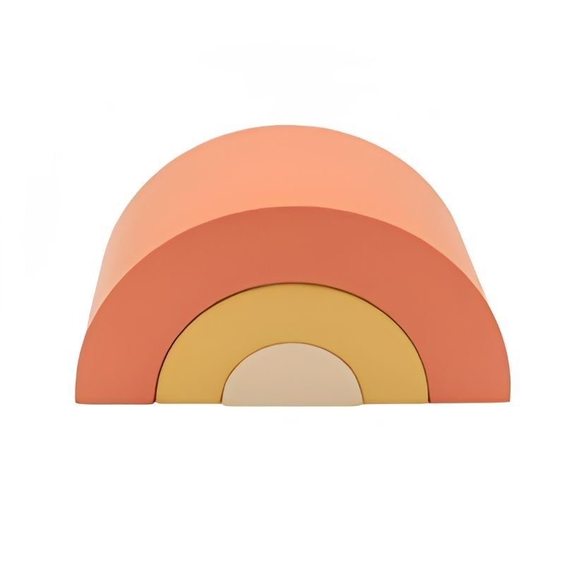 IGLU Rainbow Montessori Soft Play Set foam arch bridge in the Orange Fries colourway for climbing and crawling