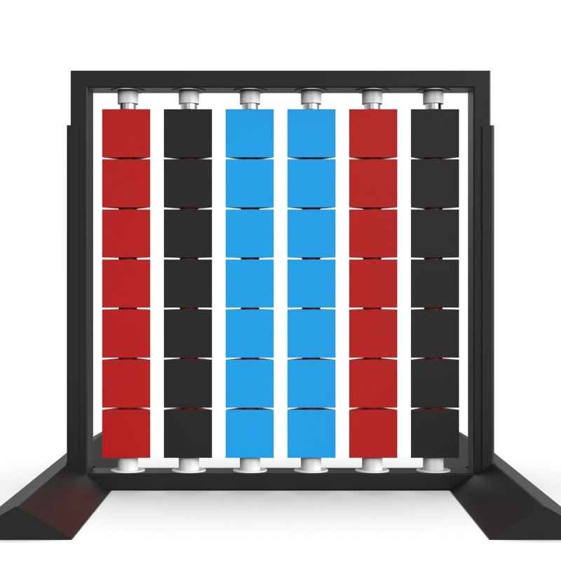 Close up of the freestanding leg support on the LiteZilla Mosaico Wall interactive STEM wall panel