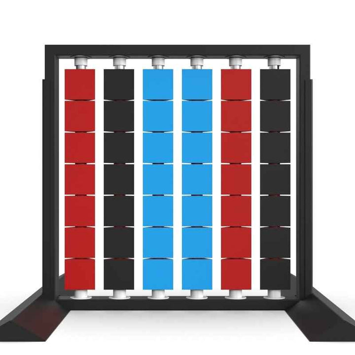 Close up of the freestanding leg support on the LiteZilla Mosaico Wall interactive STEM wall panel