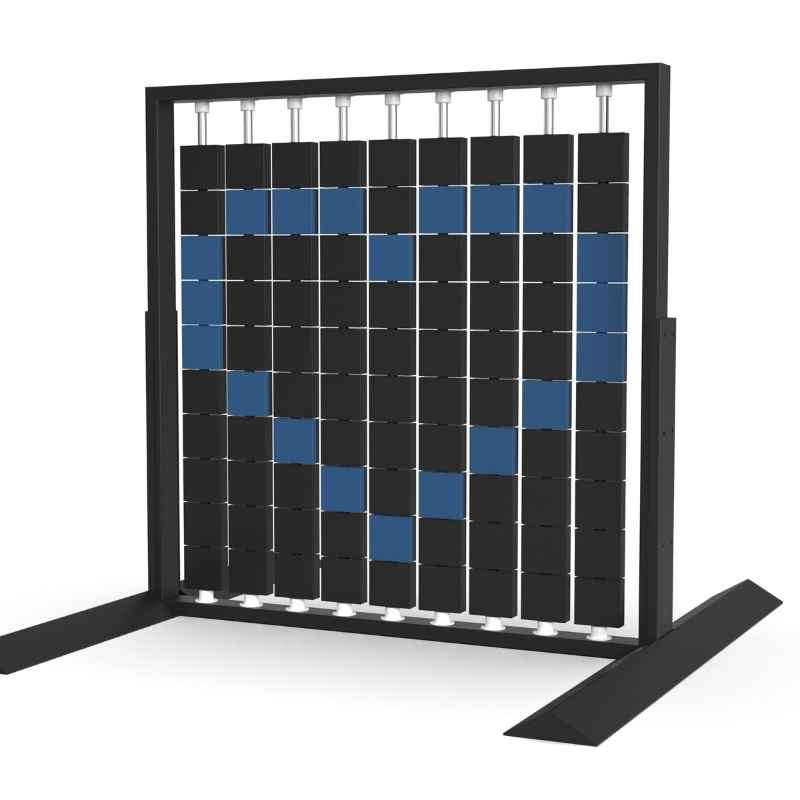 LiteZilla Mosaico Wall wall mounted rotating wall panel with green and sapphire large squares in a lightning pattern