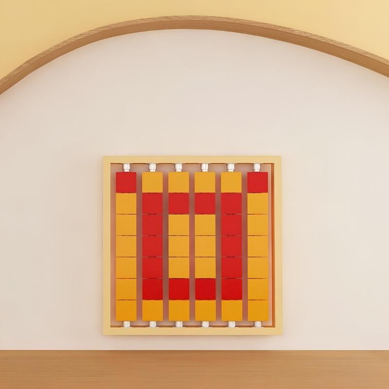 LiteZilla Mosaico Wall small wall mounted rotating wall panel in yellow and red tiles for a calm corner or therapy space