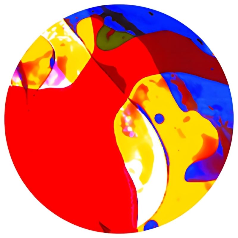 OPTIKinetics 50mm Cassette Effect Wheel Liquid variant showing the oil-effect glass construction for classic flowing colour projections in therapy spaces