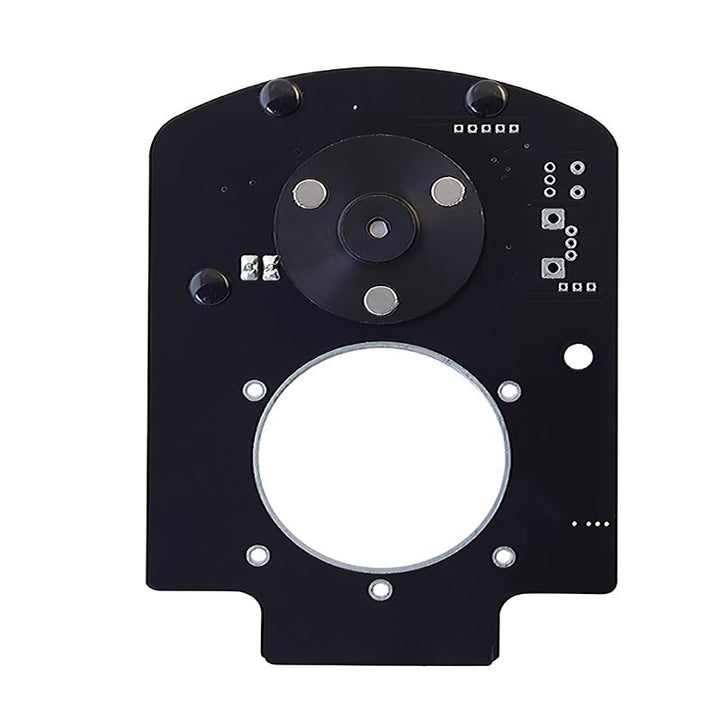 OPTIKinetics 1/2 RPM Magnetic Active Gate Wheel Rotator close-up view showing the magnetic wheel mount and Active Gate fitment for 6 inch effect wheels on Solar LED sensory projectors
