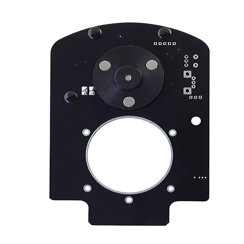 OPTIKinetics 1/2 RPM Magnetic Active Gate Wheel Rotator close-up view showing the magnetic wheel mount and Active Gate fitment for 6 inch effect wheels on Solar LED sensory projectors