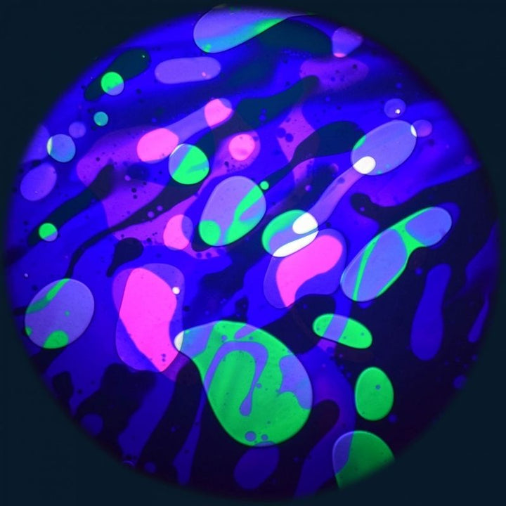 OPTIKinetics 6 inch Liquid Effect Wheel Galactic Rapture showing the deep multi-colour oil-based lava lamp projection for immersive sensory rooms and therapy spaces