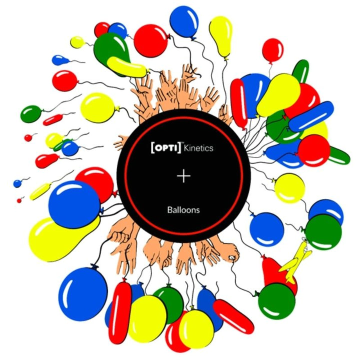 OPTIKinetics 6 inch Picture Effect Wheel Balloons showing colourful balloon imagery for calming visual projection in therapy rooms and sensory environments