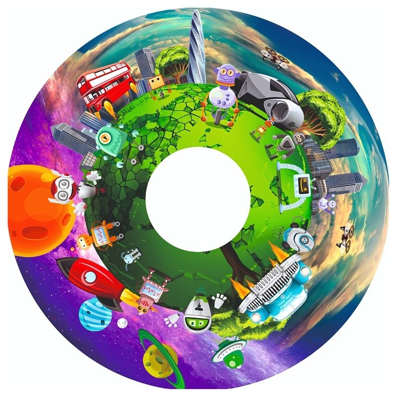OPTIKinetics 6 inch Picture Effect Wheel Robots displaying robot-themed imagery for engaging themed projection in sensory rooms, classrooms, and educational environments