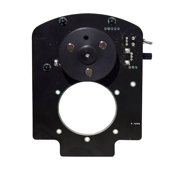OPTIKinetics 6 inch Variable Speed Active Gate Wheel Rotator first close-up view showing the speed dial and Active Gate fitment for fine-tuned 6 inch effect wheel projection on Solar LED projectors