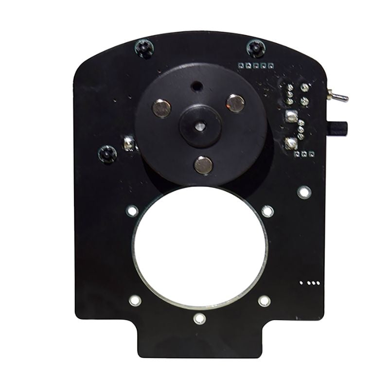 OPTIKinetics 6 inch Variable Speed Active Gate Wheel Rotator first close-up view showing the speed dial and Active Gate fitment for fine-tuned 6 inch effect wheel projection on Solar LED projectors