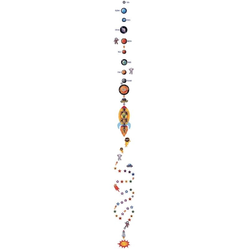 Sensory Paths Blast Off to Space Full Path English language layout showing all movement activity stations of this Made in Canada 3M vinyl sensory hallway path