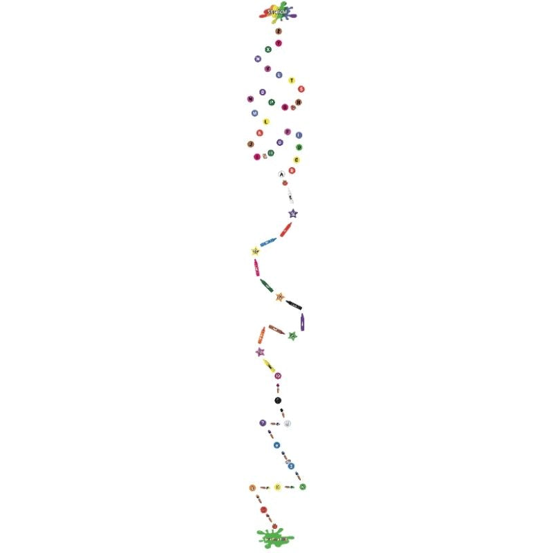 Sensory Paths Colour Your World Full Path English language layout showing all three sections with ABC, numbers and colour stations of this Canadian-made sensory movement path