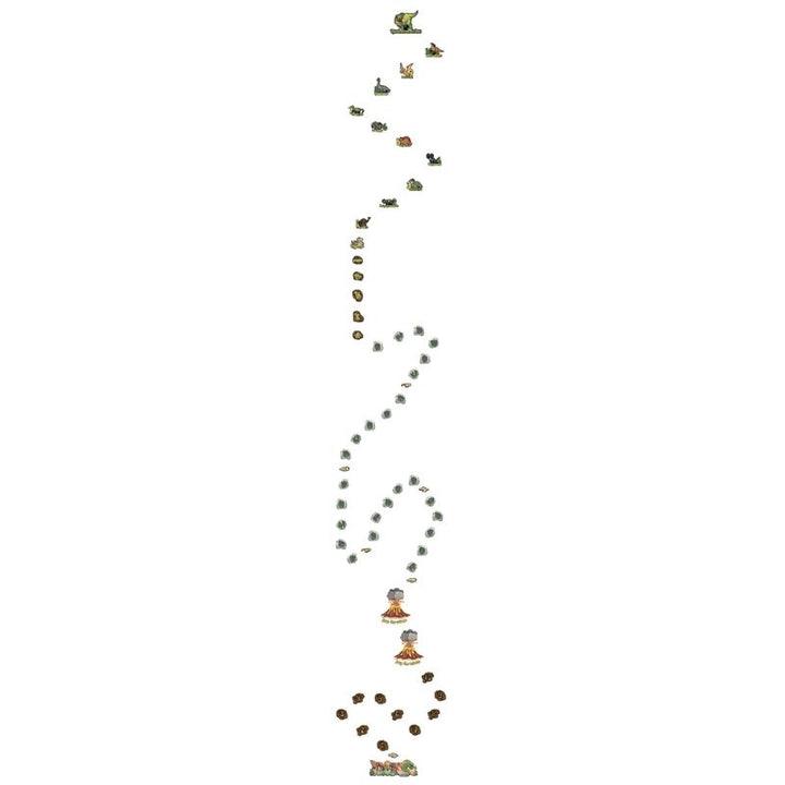 Sensory Paths Dino Adventure Full Path English language layout showing all movement activity sections of this Made in Canada dinosaur-themed sensory hallway path for schools