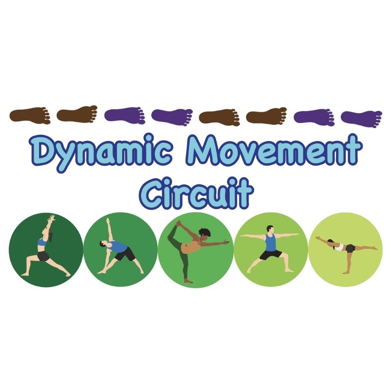 Sensory Paths Dynamic Movement Circuit Full Path movement showcase showing the complete structured movement circuit 3M vinyl anti-skid floor decal layout for school hallway sensory circuits