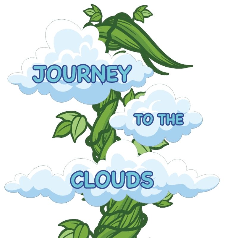 Sensory Paths Journey to the Clouds Full Path title graphic showing the sky-themed sensory movement path branding for this Made in Canada 3M vinyl anti-skid school hallway path