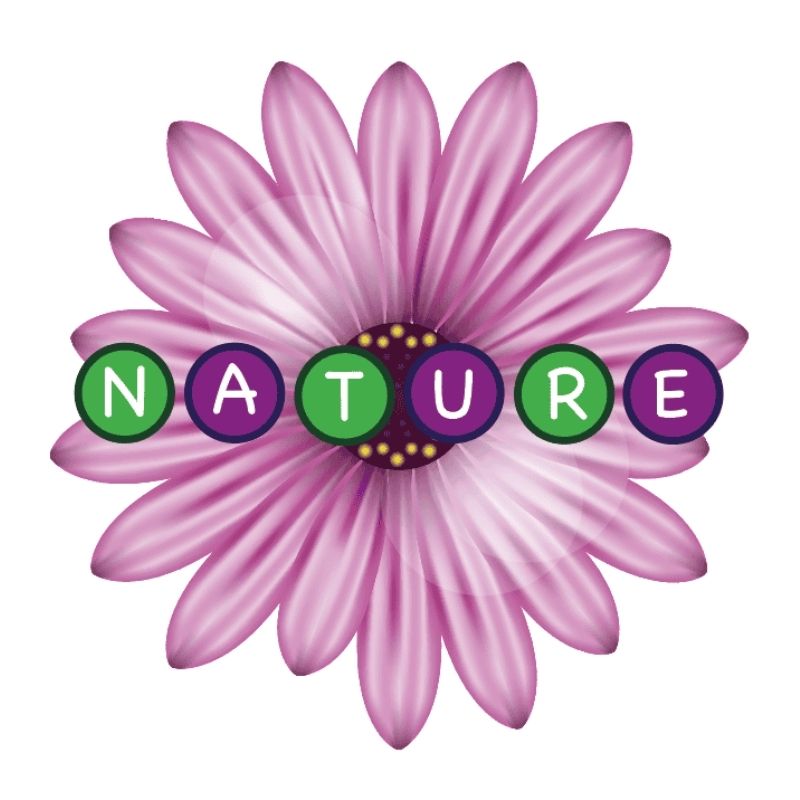Sensory Paths Nature Walk Full Path title graphic showing the outdoor nature-themed sensory path branding for this Made in Canada 3M vinyl anti-skid school hallway movement path