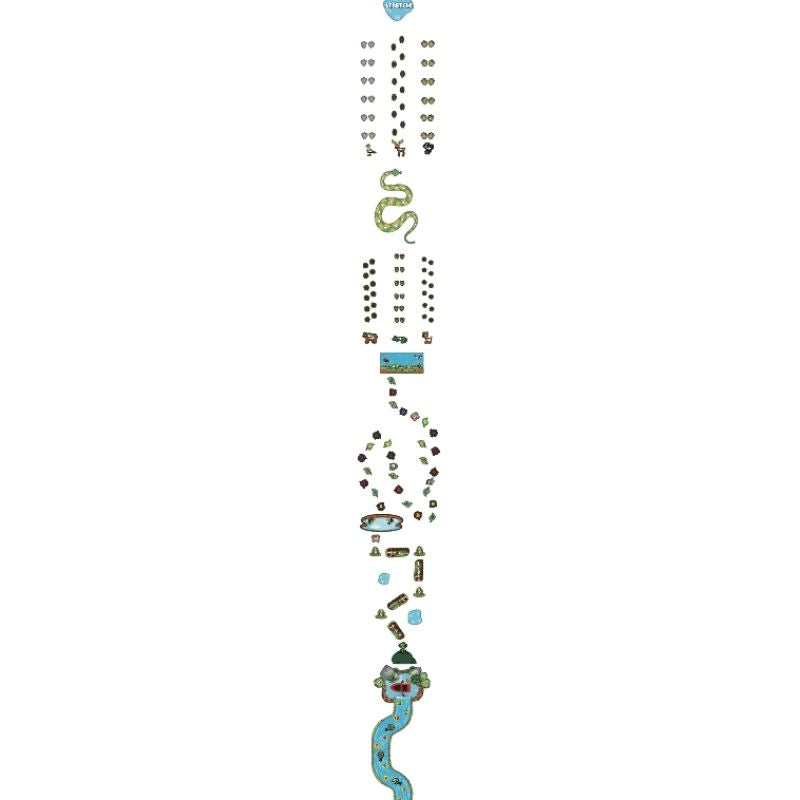 Sensory Paths Wild Wilderness Adventure full path in English, displaying all alphabet, counting, and movement floor decals for bilingual school use