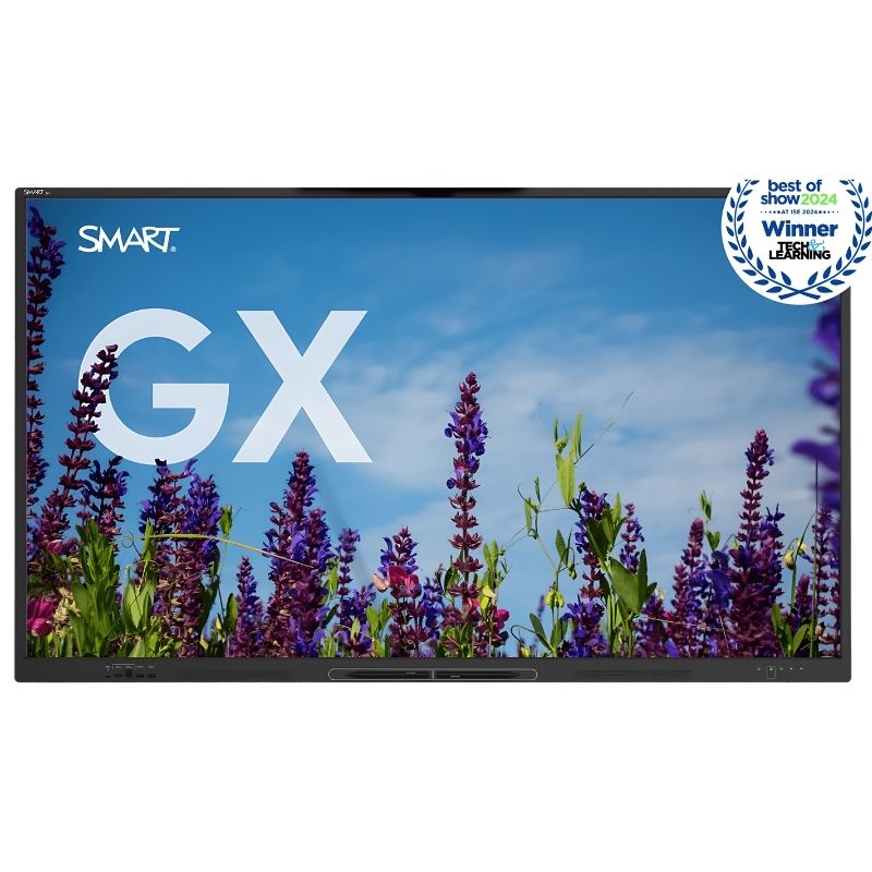 SMART Board GX Zero Series interactive whiteboard front view, 4K display with zero-bonded glass for classrooms and educational spaces