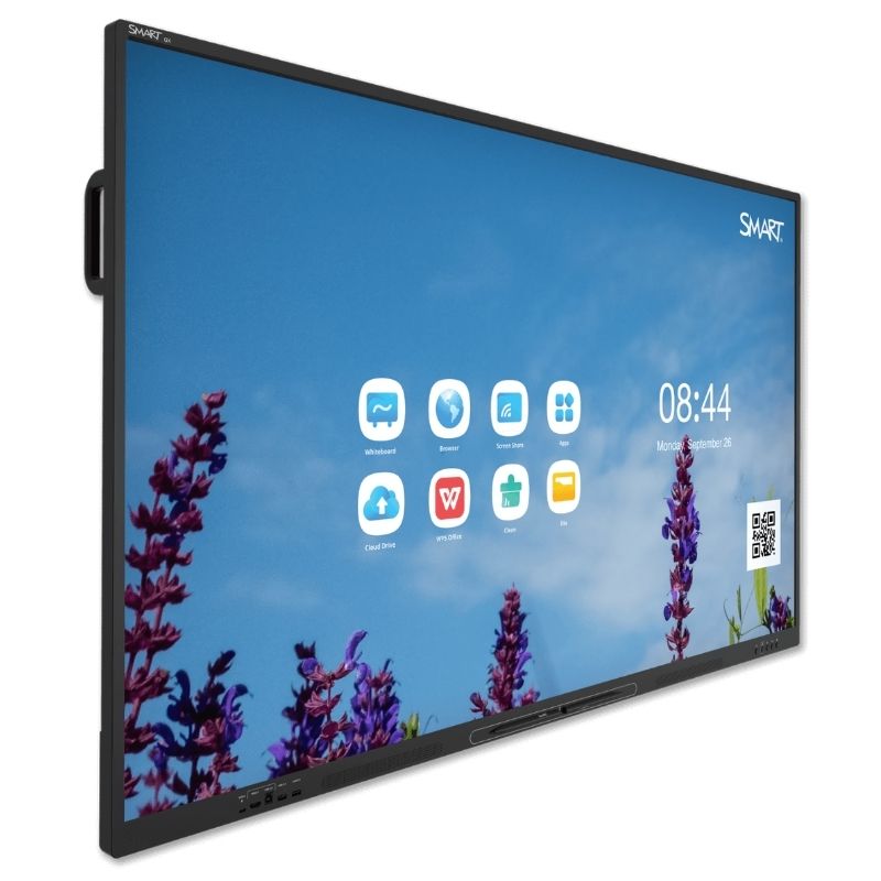 SMART Board GX Zero Series interactive display side view showing depth profile and zero-bonded screen for classroom and clinic installation