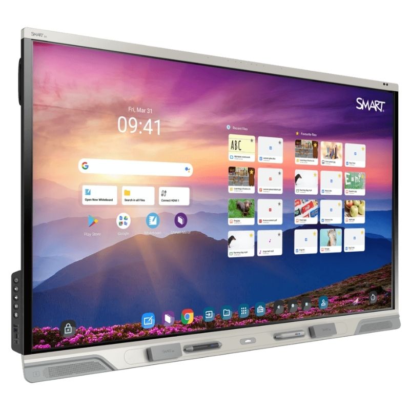 SMART Board RX Series interactive whiteboard side profile view showing slim display depth and panel design