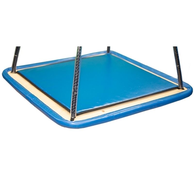 Top view of Southpaw Modified Platform Swing showing the enlarged top disc and velcro pad surface for sensory integration therapy