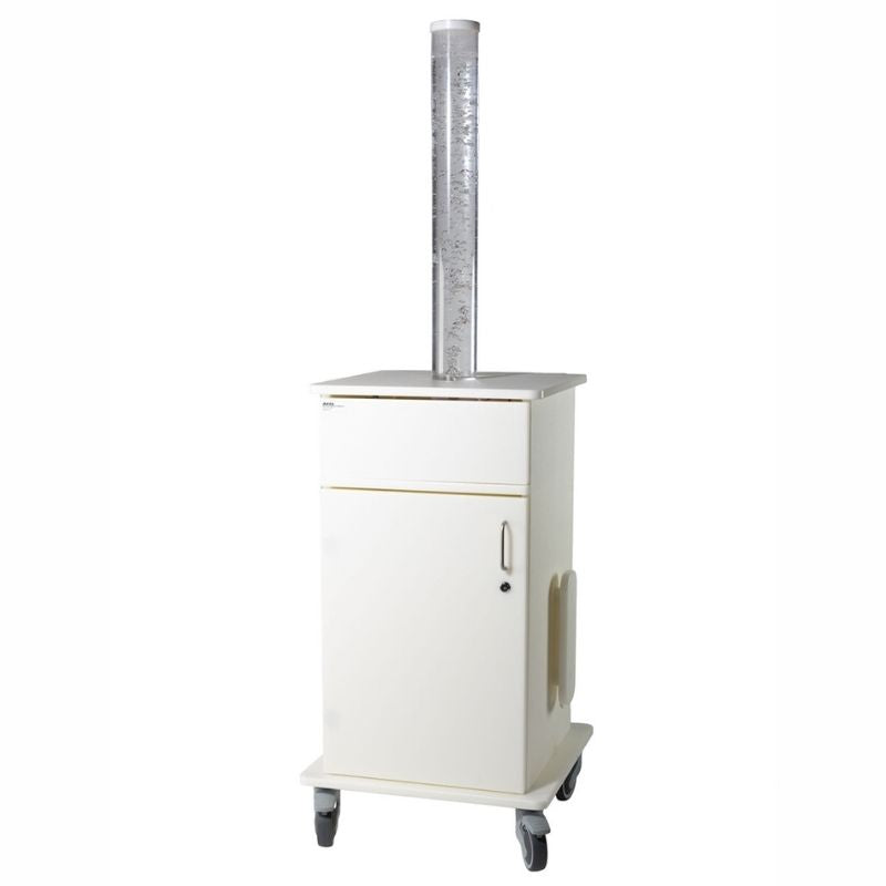 Southpaw Portable Bubble Tube Cart in full medical-grade configuration, a battery-powered mobile sensory therapy cart for OT clinics, schools, and hospitals