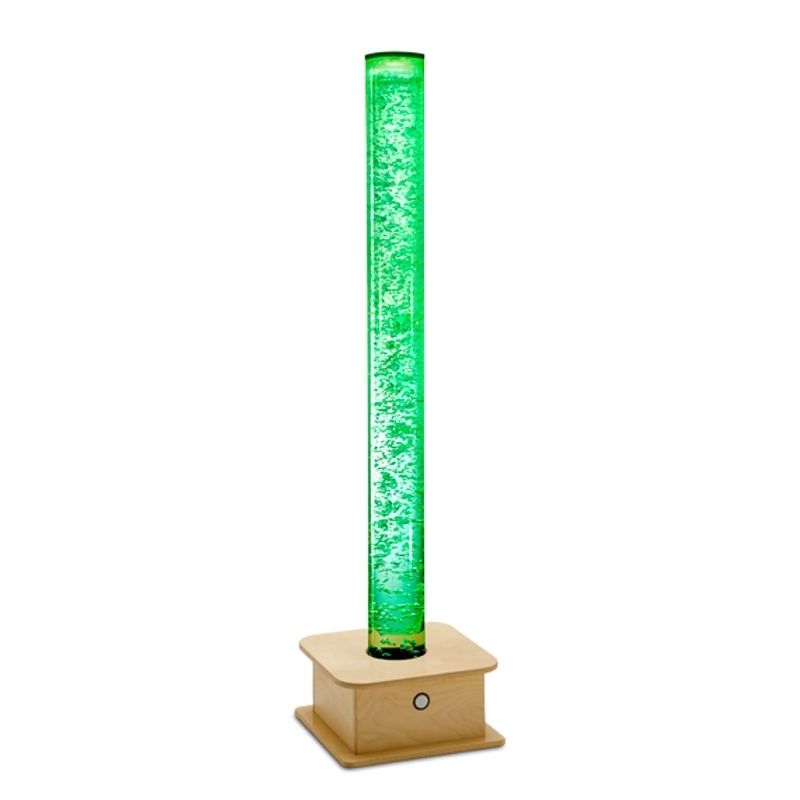 Southpaw Relaxation Bubble Tube shown in full view, a colour-changing LED sensory bubble tube for therapy rooms, classrooms, and home sensory spaces
