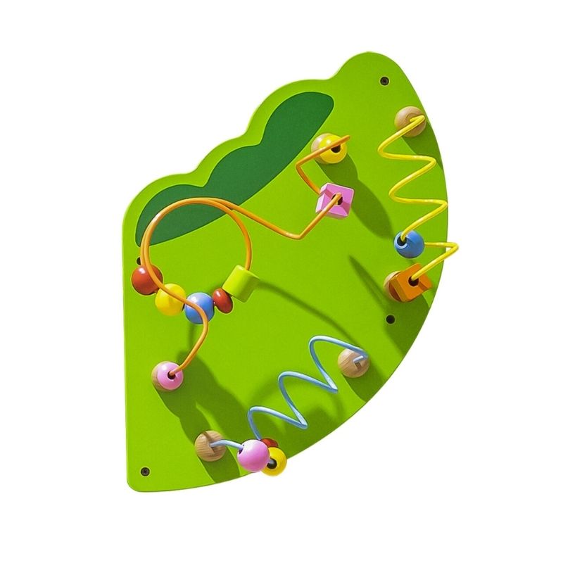 TFH Crocodile Activity Wall Panel tail section featuring wire bead maze, threading activities, and rotational pieces for tactile and fine motor sensory play