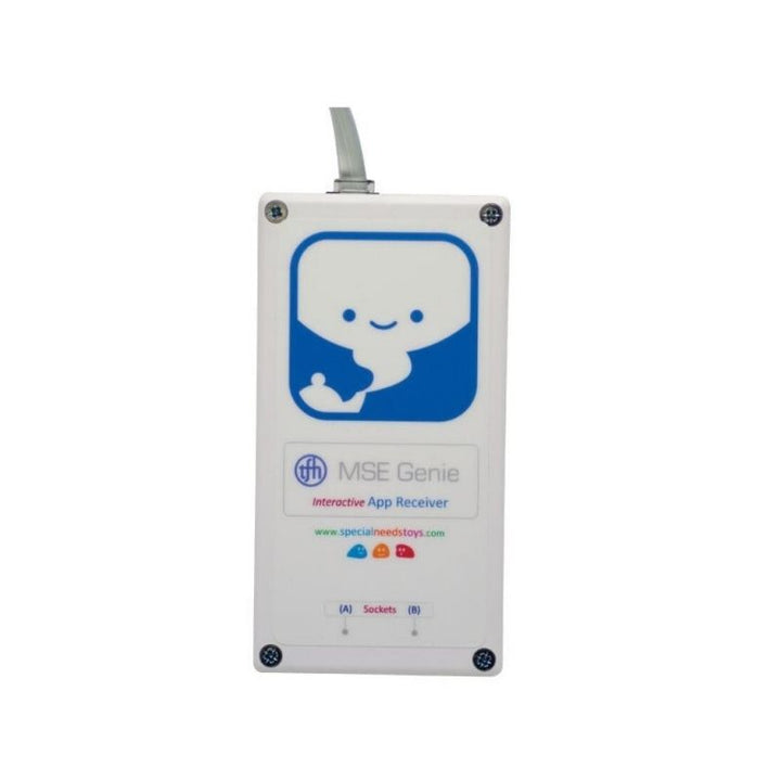 TFH Genie Fibre Optic Spray demonstrating MSE Genie App Bluetooth control with no WiFi required, ideal for OT clinics, schools and home sensory environments