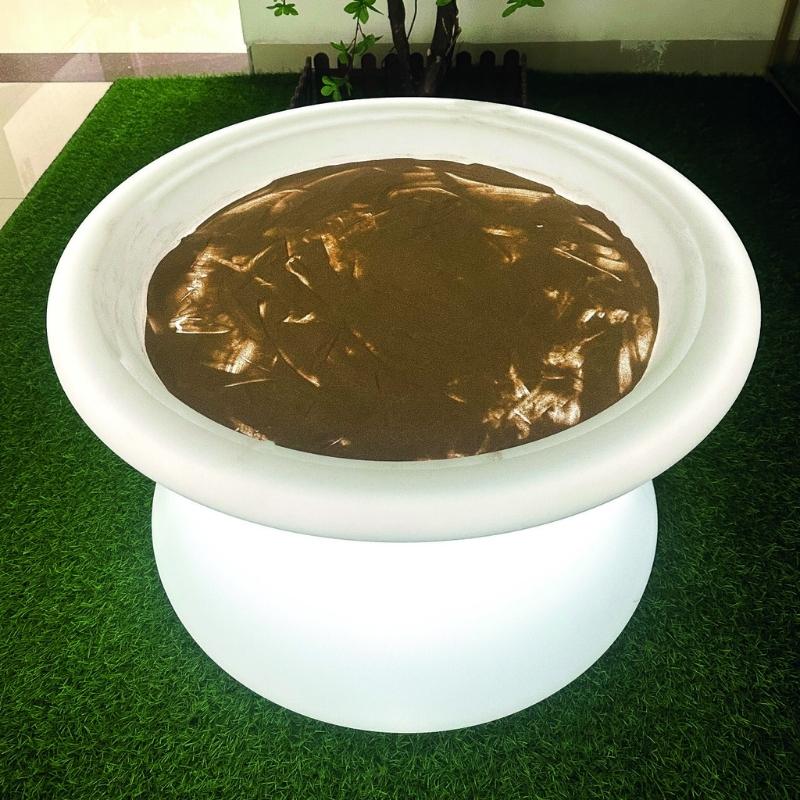 TFH Illuminated Sensory Messy Mood Table with 16-colour LED illumination, showing the rechargeable wireless sensory bin and light table surface for OT and STEM sensory exploration