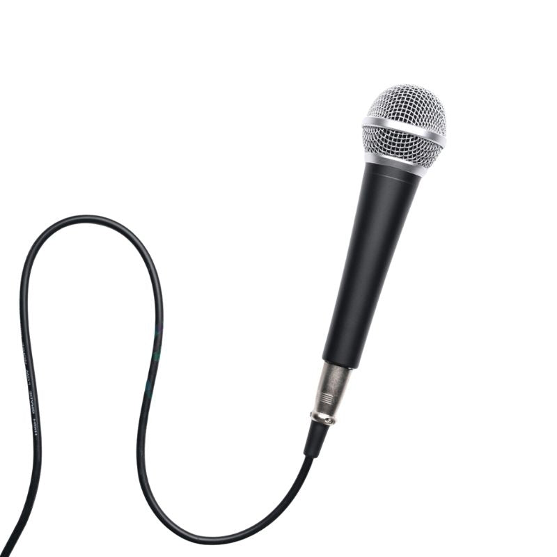 TFH Interactive Infinity Tunnel included microphone shown in clean front view, the handheld sound-responsive controller used with the optical illusion sensory wall panel