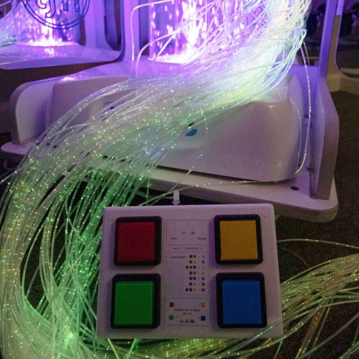 TFH Mobile Sensory Cart Waterless 4-button wired colour controller for adjusting Hurricane Tube colours during sensory sessions