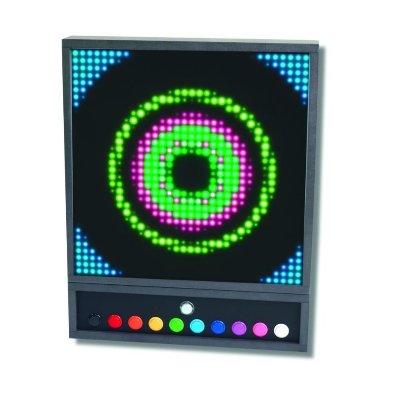 TFH Pixels Pro Illumination Panel front view showing the interactive sensory light panel with colour buttons and display