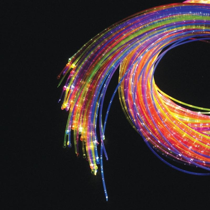 Close-up of TFH UV Fibre Optic Tails with Light Source showing individual UV-reactive glowing strands for tactile and visual sensory stimulation