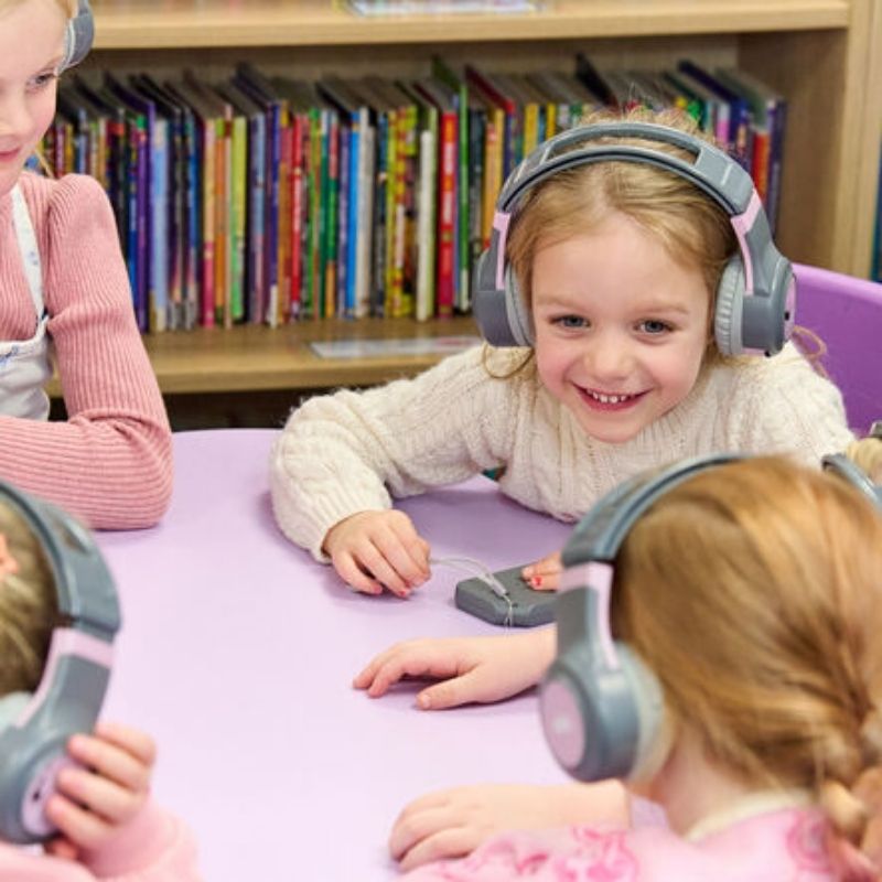 TTS ClassCast ABC channel select feature allowing three sets to operate simultaneously in the same classroom without signal interference