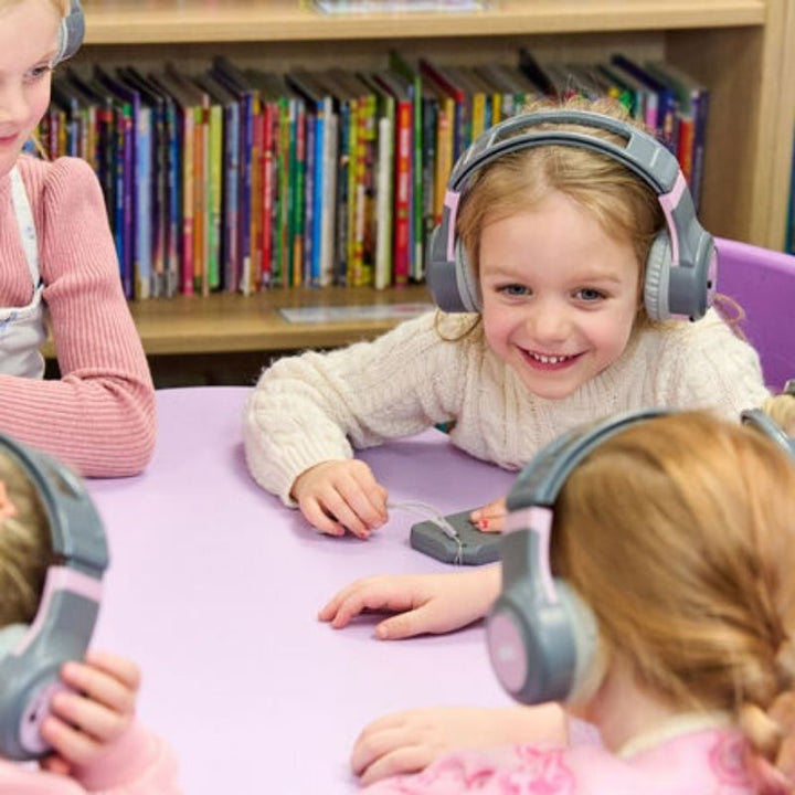 TTS ClassCast ABC channel select feature allowing three sets to operate simultaneously in the same classroom without signal interference