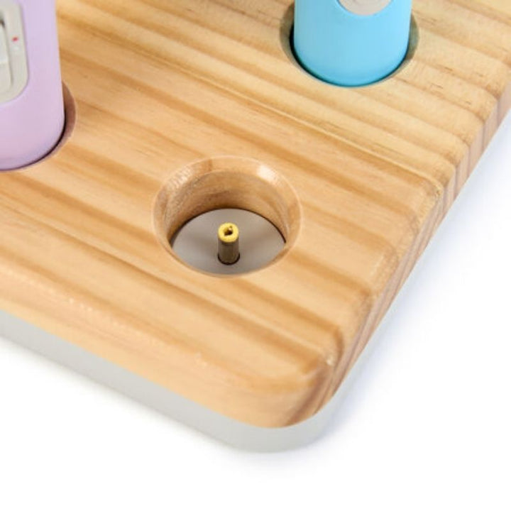 Close-up detail of a TTS Colour Changing Easi-Torch showing the LED and large on/off button, designed for independent use by young children