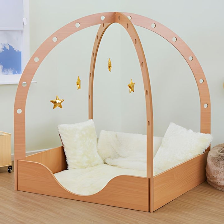 TTS Elements Dome Den in Maple finish - natural wood-tone indoor den frame for Montessori and sensory play environments