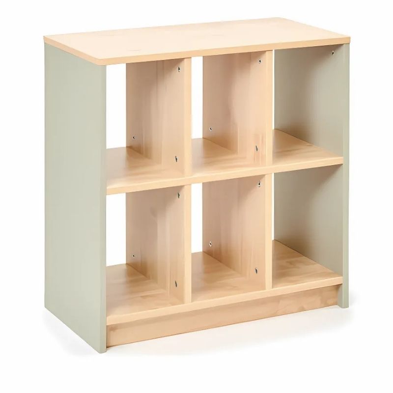 TTS Elements Sage Toddler Cube Storage Unit shown in a clean landscape view, toddler-height cube storage for early years classrooms and home