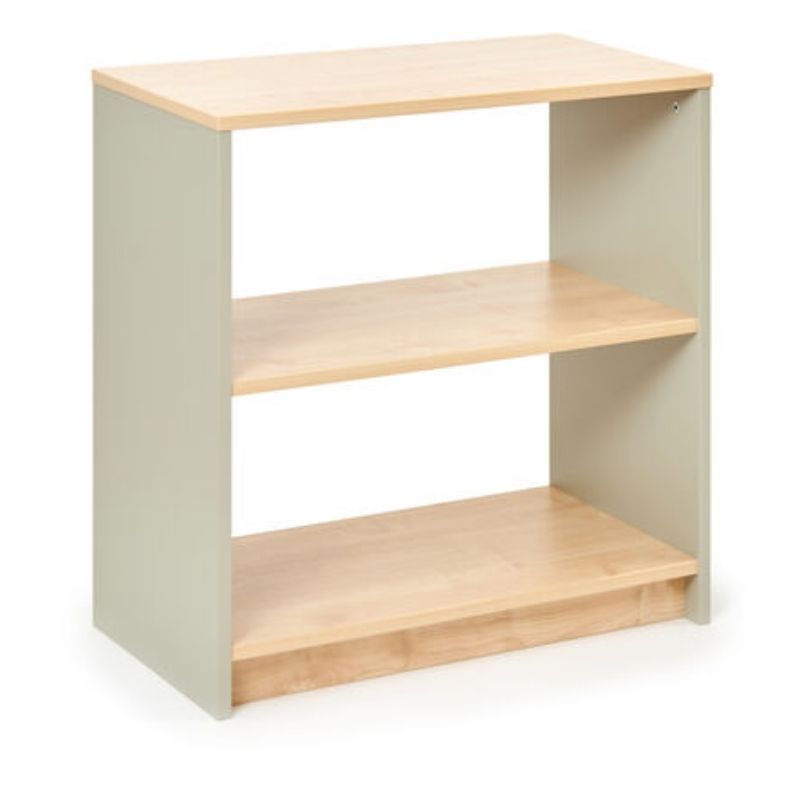 TTS Elements Sage Toddler Shelving Unit in green at 710mm height, open classroom storage furniture for early years and toddler rooms