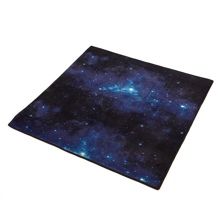 TTS Fibre Optic Sparkle Rug 100cm displaying a galaxy-inspired colour-changing light pattern, showing the visual stimulation effect for sensory rooms and OT therapy spaces