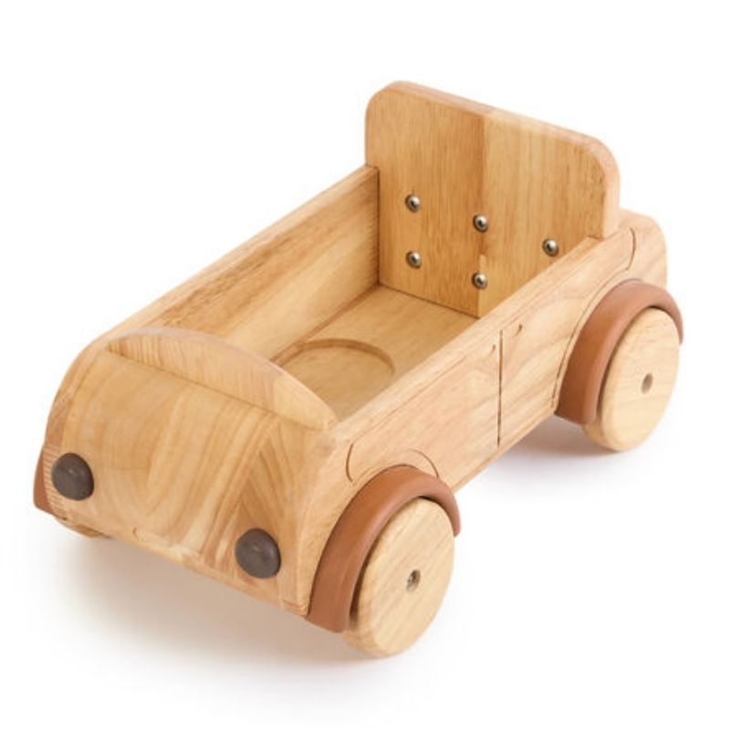 TTS Giant Wooden Car in natural wood tones with metal axle, a large-scale small world play vehicle for imaginative and gross motor development in early years settings