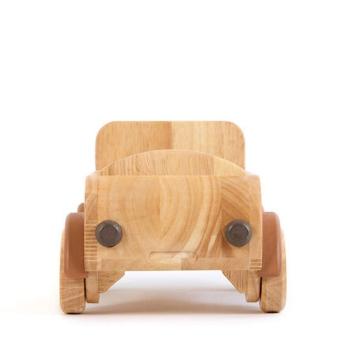 TTS Giant Wooden Car viewed from above showing the open-top design for peg people and small world figures, supporting storytelling and imaginative play for toddlers and early years learners