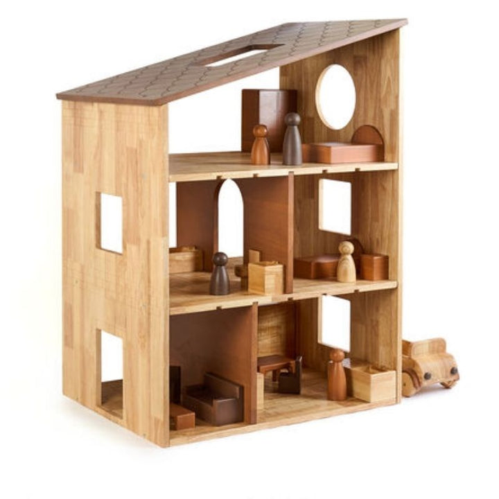 TTS Giant Wooden Dollhouse interior room detail showing flooring and wall finishes, designed for small world storytelling and role play in classrooms and homes