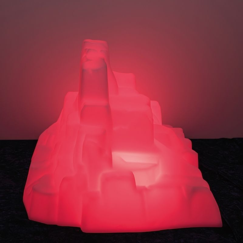 TTS Rechargeable Glow Mountain in use during early years visual sensory play, showing built-in LED glow landscape
