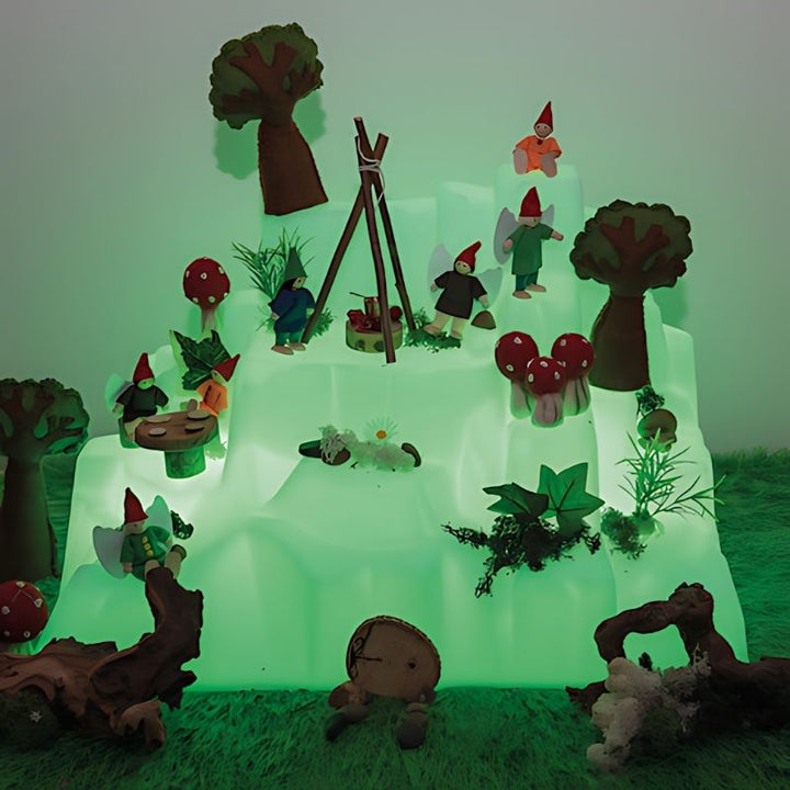 TTS Rechargeable Glow Mountain illuminated landscape for sensory small world play and creative storytelling in early years classrooms