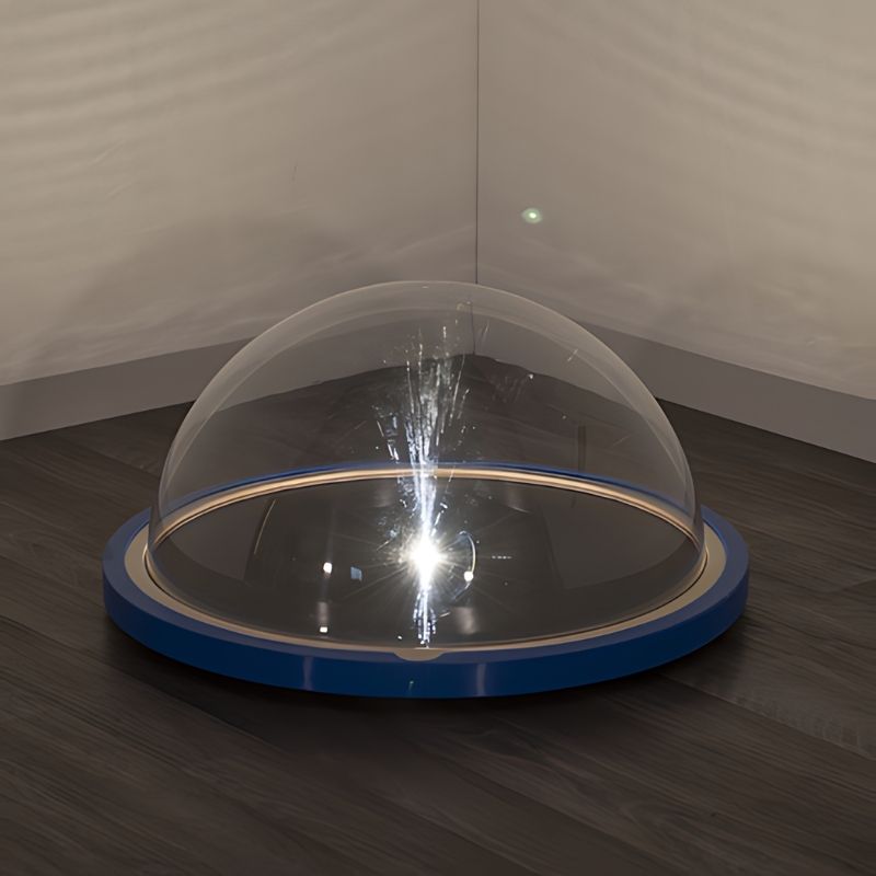 TTS Immersive Projector rechargeable sensory light dome, clean product view showing polycarbonate dome, wood base and silicone edges