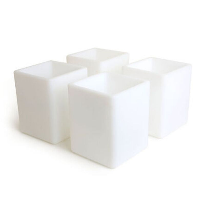 TTS Messy Play Glow Cube Set of 4, rechargeable colour-changing light-up cubes for sensory and messy play in classrooms and therapy rooms